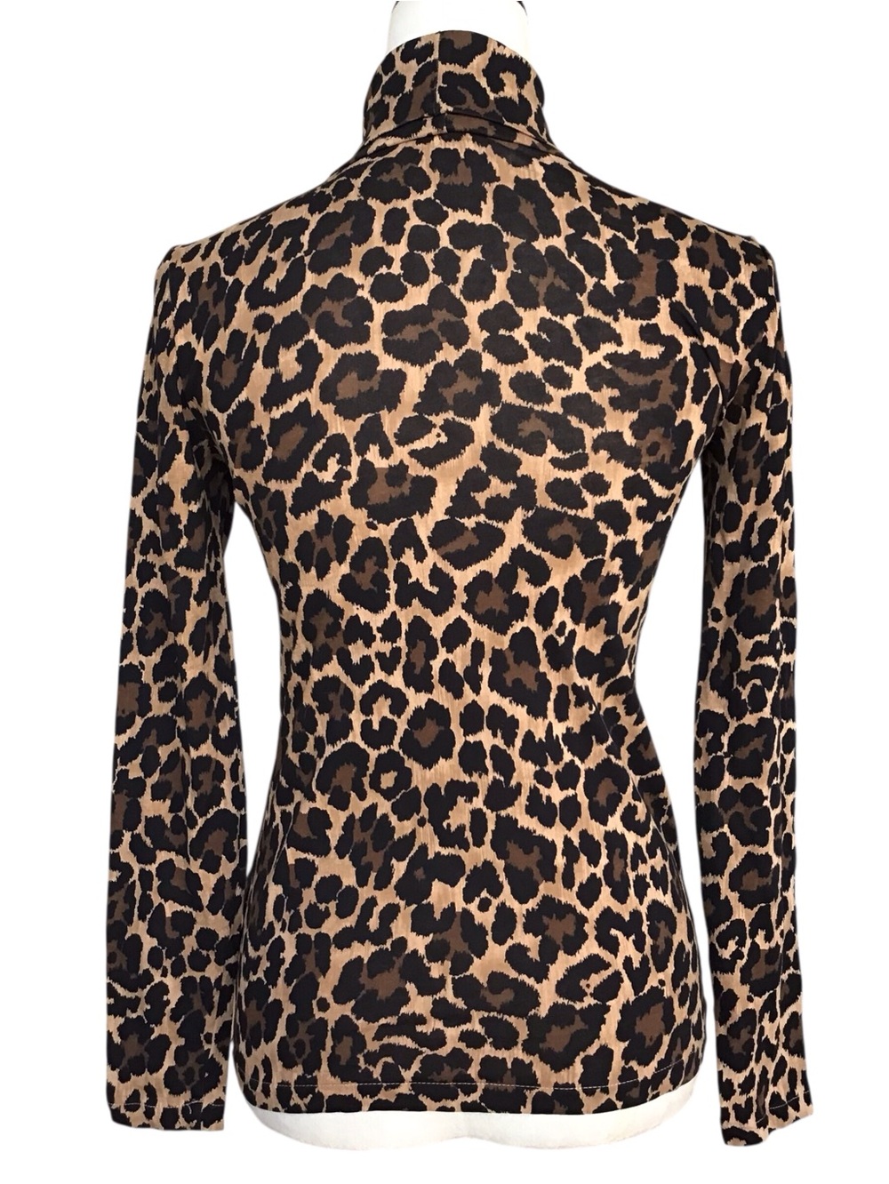 J Crew Leopard Print Turtleneck Long Sleeve Top Size XS NEW - Picture 6 of 9